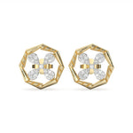 Load image into Gallery viewer, Louise - Floral geometric diamond studs
