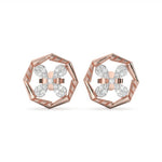 Load image into Gallery viewer, Louise - Floral geometric diamond studs
