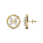 Load image into Gallery viewer, Louise - Floral geometric diamond studs
