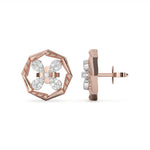 Load image into Gallery viewer, Louise - Floral geometric diamond studs
