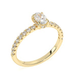 Load image into Gallery viewer, Anna - Oval Solitaire with Hidden Halo and Pavé
