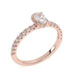 Load image into Gallery viewer, Anna - Oval Solitaire with Hidden Halo and Pavé
