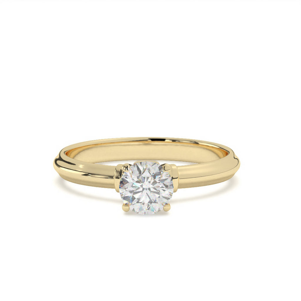 Élyna  - Round Solitaire With Bezel Set Front Diamond