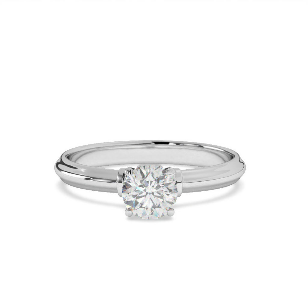 Élyna  - Round Solitaire With Bezel Set Front Diamond