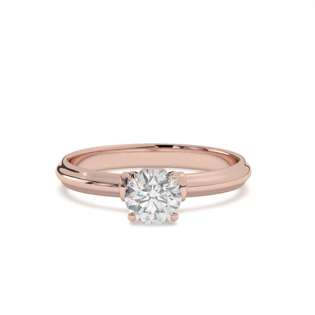 Élyna  - Round Solitaire With Bezel Set Front Diamond