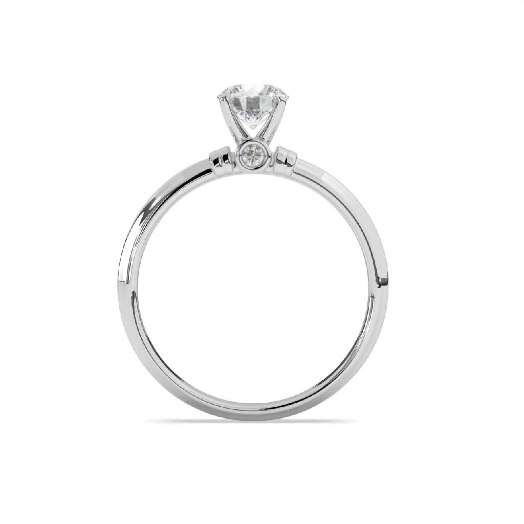 Élyna  - Round Solitaire With Bezel Set Front Diamond