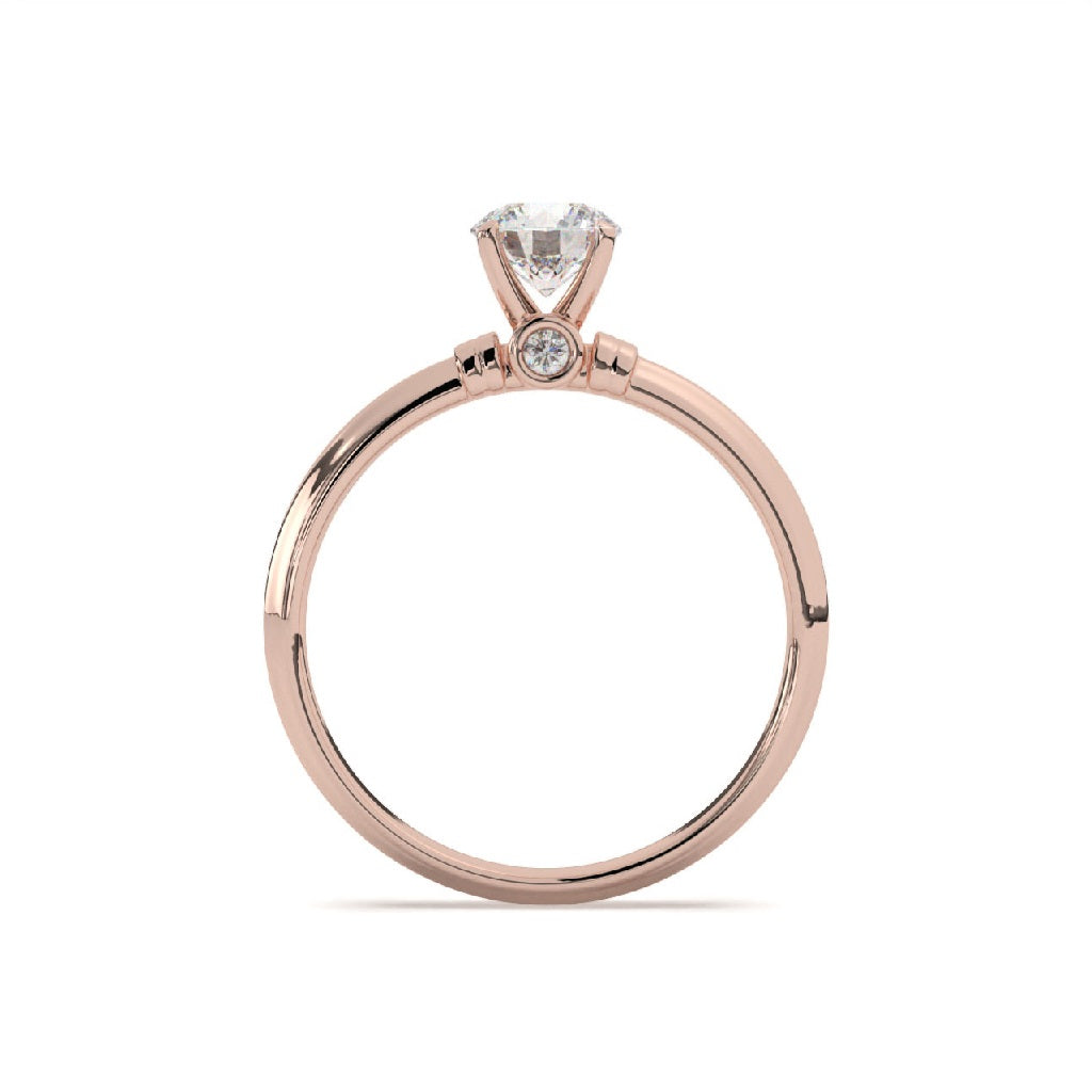 Élyna  - Round Solitaire With Bezel Set Front Diamond