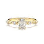 Load image into Gallery viewer, Lillie - Oval Solitaire with Hidden Halo and side stones
