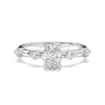 Load image into Gallery viewer, Lillie - Oval Solitaire with Hidden Halo and side stones
