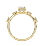 Load image into Gallery viewer, Lillie - Oval Solitaire with Hidden Halo and side stones
